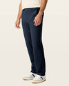 Side view of model wearing Navy Blazer Go Airweave Chino, Straight Fit.
