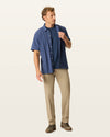 Front view of model wearing Timber Wolf Easy Khakis, Straight Fit.