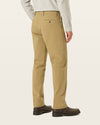 Side view of model wearing New British Khaki Workday Khakis, Straight Fit.