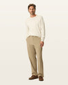 Front view of model wearing Khaki Easy Stretch Khakis, Relaxed Fit.
