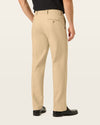 Back view of model wearing New British Khaki Signature Iron Free Khakis, Straight Fit with Stain Defender®.