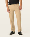 Front view of model wearing New British Khaki Signature Iron Free Khakis, Straight Fit with Stain Defender®.