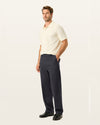 Front view of model wearing Beautiful Black Signature Iron Free Khakis, Relaxed Fit with Stain Defender®.
