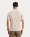 Back view of model wearing Ashes of Roses Go Polo, Regular Fit.