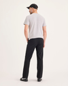 Back view of model wearing Beautiful Black Go Airweave Chino, Straight Fit.