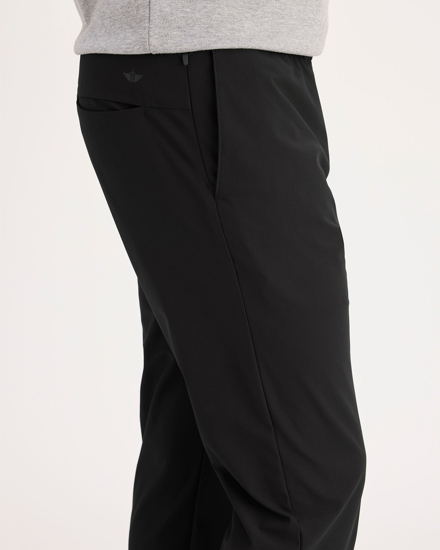 Side view of model wearing Beautiful Black Go Airweave Jogger, Slim Fit.