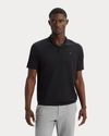 View of model wearing Beautiful Black Go Polo, Regular Fit.