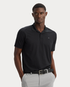View of model wearing Beautiful Black Go Polo, Regular Fit.