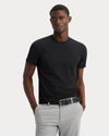 View of model wearing Beautiful Black Go Tee, Slim Fit.