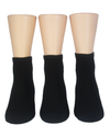 Back view of  Black 1/2 Cushion Quarter Socks, 3 Pack.