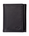 View of  Black Leather RFID X-Cap Trifold Wallet.