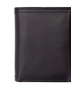 View of  Black Leather RFID X-Cap Trifold Wallet.