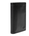 View of  Black Leather RFID X-Cap Trifold Wallet.