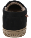 Back view of  Black Rugged Microsuede Moccasin Slippers.