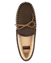 View of  Brown Rugged Microsuede Boater Moccasin Slippers.