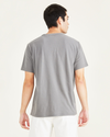 Back view of model wearing Burma Grey Original Tee, Slim Fit.