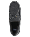 View of  Charcoal Microsuede Boater Moccasin Slippers.