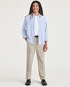 Front view of model wearing Cloud Signature Iron Free Khakis, Relaxed Fit with Stain Defender®.