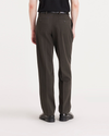 Back view of model wearing Coffee Bean Easy Khakis, Pleated, Classic Fit.