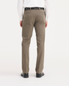 Back view of model wearing Dark Pebble Workday Khakis, Slim Fit.