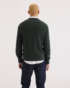 Back view of model wearing Deep Forest Crewneck Sweater, Regular Fit.