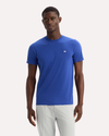 View of model wearing Deep Ultramarine Crewneck Tee, Slim Fit.