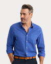 View of model wearing Deep Ultramarine Ultimate Shirt, Regular Fit.
