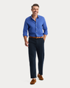 View of model wearing Deep Ultramarine Ultimate Shirt, Regular Fit.
