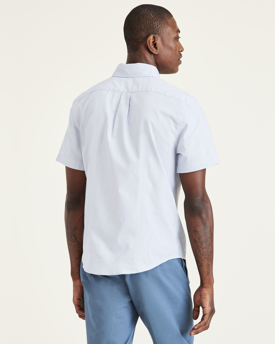 Back view of model wearing Delft Signature Comfort Flex Shirt, Classic Fit (Big and Tall).