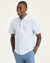 Front view of model wearing Delft Signature Comfort Flex Shirt, Classic Fit (Big and Tall).