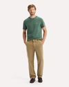 View of model wearing Duck Green Crewneck Tee, Slim Fit.