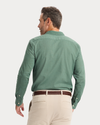 View of model wearing Duck Green Ultimate Shirt, Regular Fit.