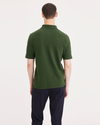 Back view of model wearing Forest Elf Rib Collar Polo, Slim Fit.