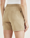 View of model wearing Harvest Gold Clay Pull-On Short.