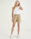 Front view of model wearing Harvest Gold Clay Pull-On Short.