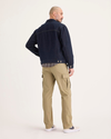Back view of model wearing Harvest Gold Utility Cargo Pant, Straight Fit.
