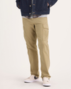 Front view of model wearing Harvest Gold Utility Cargo Pant, Straight Fit.