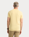 View of model wearing Italian Straw Crewneck Tee, Slim Fit.
