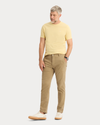 View of model wearing Italian Straw Crewneck Tee, Slim Fit.