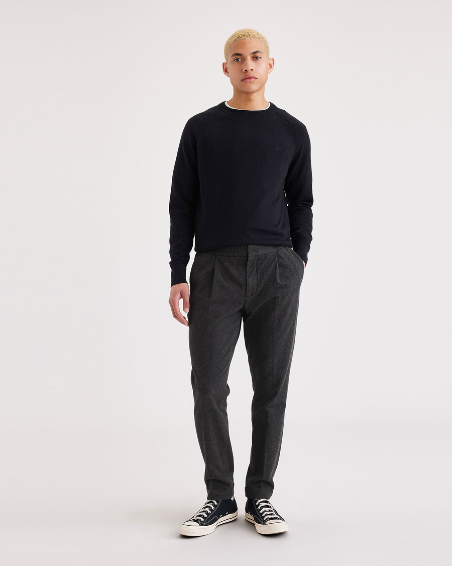 Front view of model wearing Jubilee Asphalt Crafted Pull-On Pants, Slim Tapered Fit.