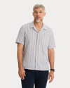 Front view of model wearing Lamartine Camp Collar Shirt, Regular Fit.