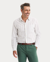 Front view of model wearing Lindley Ultimate Shirt, Regular Fit.