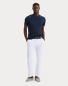 View of model wearing Lucent White Go Chino, Slim Fit with Airweave.