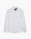 View of model wearing Lucent White Ultimate Shirt, Regular Fit.