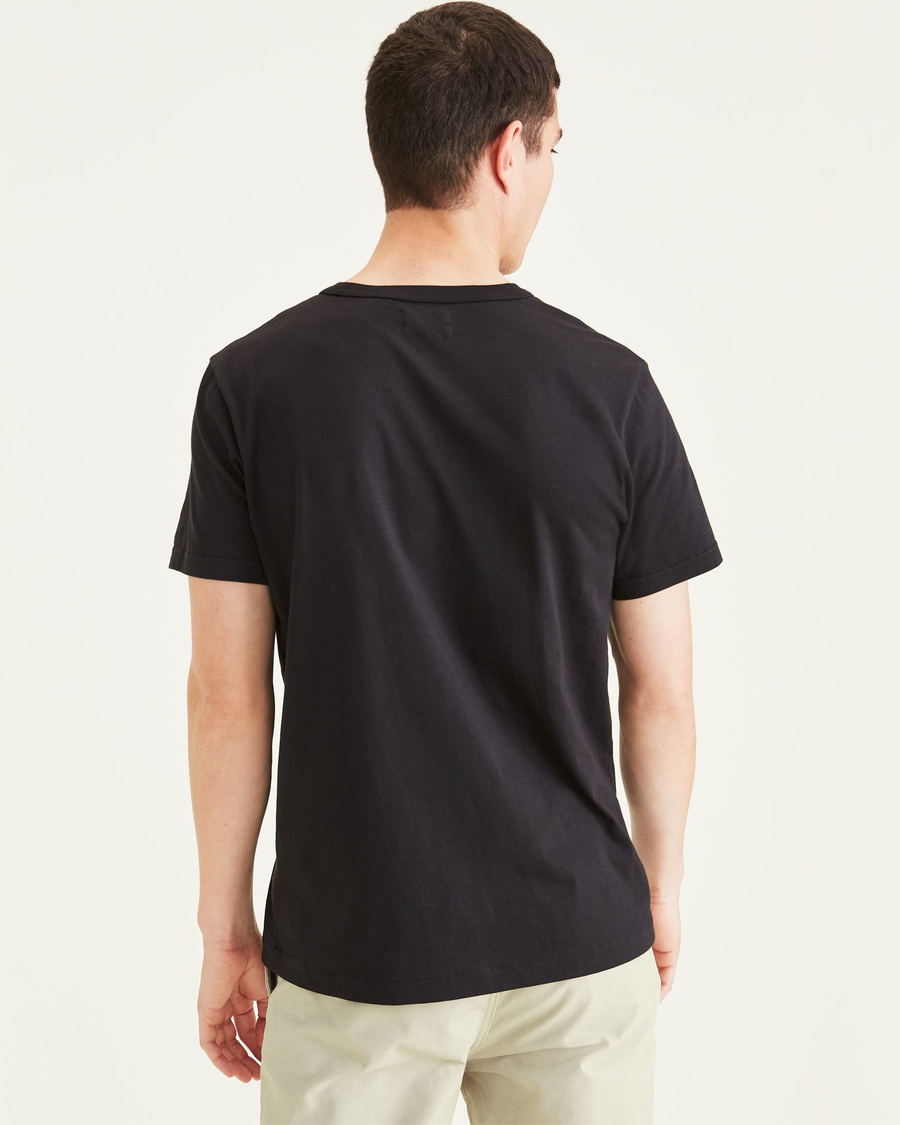 Back view of model wearing Mineral Black Original Tee, Slim Fit.