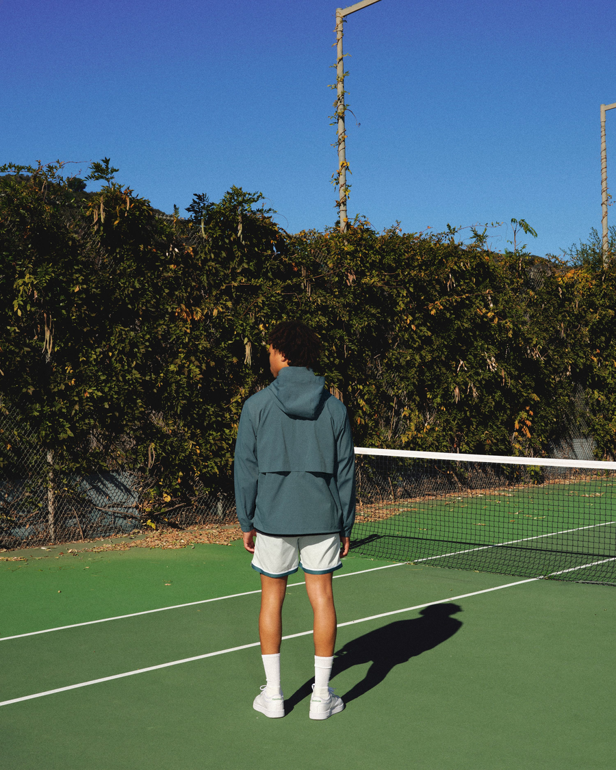 View of model wearing Mint Julep Racquet Club Retro 5.5" Short, Relaxed Fit.