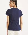 Back view of model wearing Navy Blazer Favorite Tee Shirt, Slim Fit.