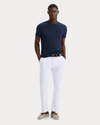 View of model wearing Navy Blazer Go Tee, Slim Fit.