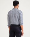 View of model wearing Navy Blazer Signature Stain Defender Shirt, Classic Fit.
