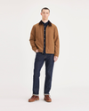 View of model wearing Navy Blazer Ultimate Shirt, Regular Fit.